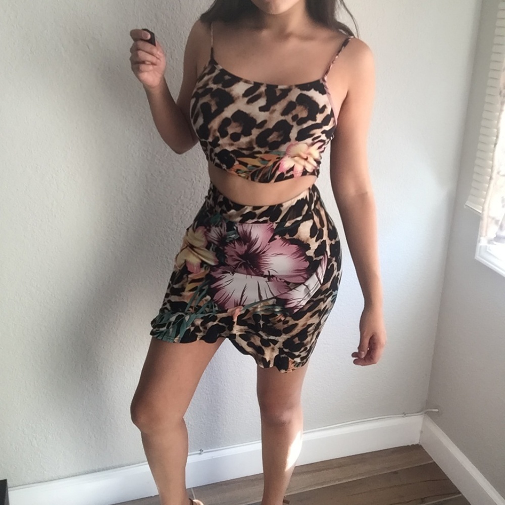 Cute Leopard Print 2 Piece Fashion Nova Set